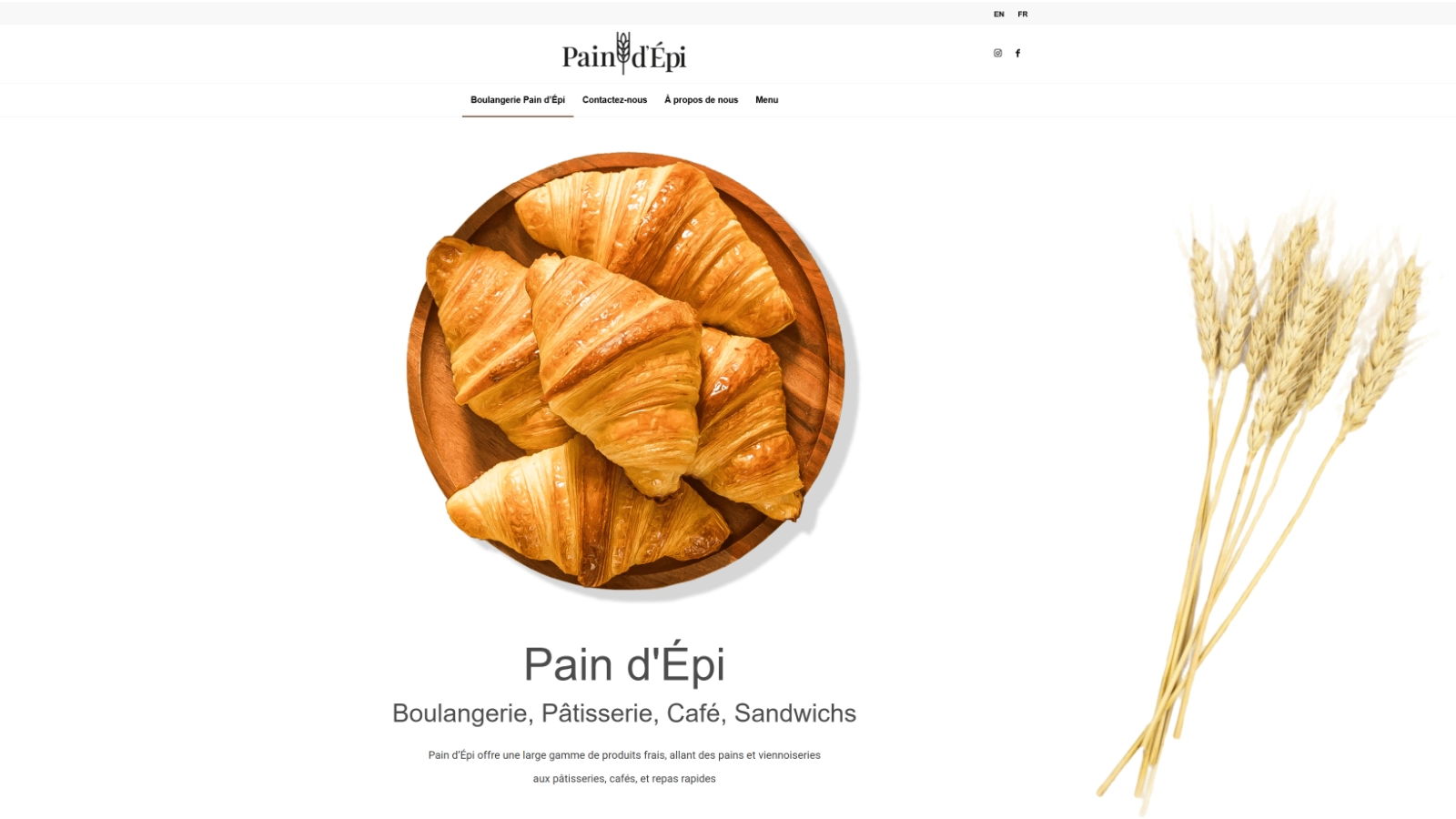 وب‌سایت دوزبانه Pain d’Épi برای نانوایی و کافه محلی